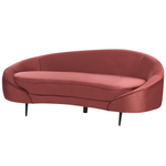 3-Sitzer Sofa Samtstoff rot / schwarz SAVAR