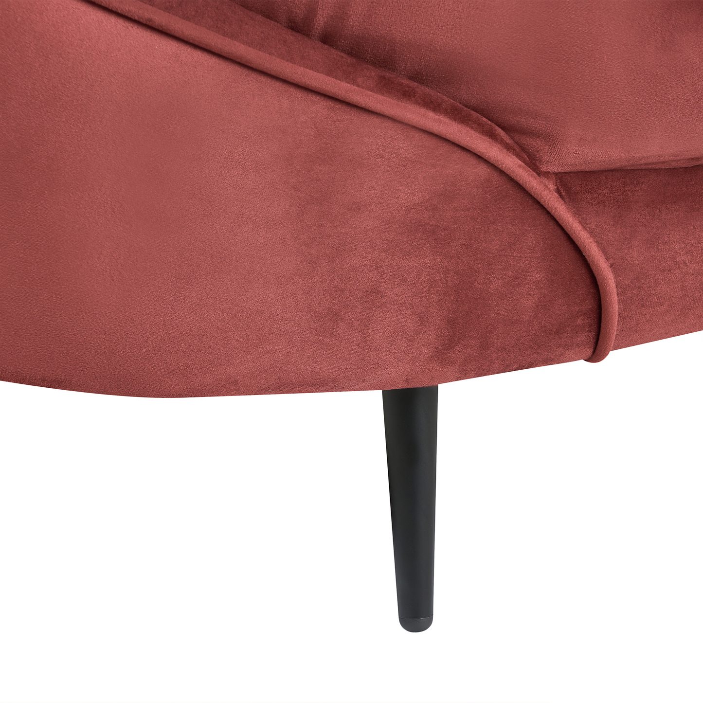 3-Sitzer Sofa Samtstoff rot / schwarz SAVAR