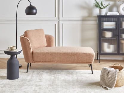 Chaiselongue Bouclé beige linksseitig mit Kissen ARTHEZE