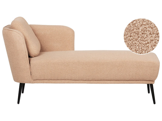 Chaiselongue Bouclé beige linksseitig mit Kissen ARTHEZE