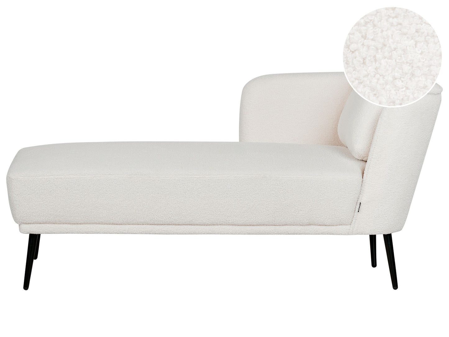 Chaiselongue Bouclé cremeweiss rechtsseitig mit Kissen ARTHEZE