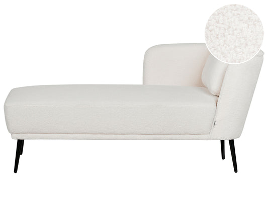 Chaiselongue Bouclé cremeweiss rechtsseitig mit Kissen ARTHEZE