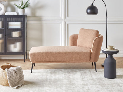 Chaiselongue Bouclé beige rechtsseitig mit Kissen ARTHEZE