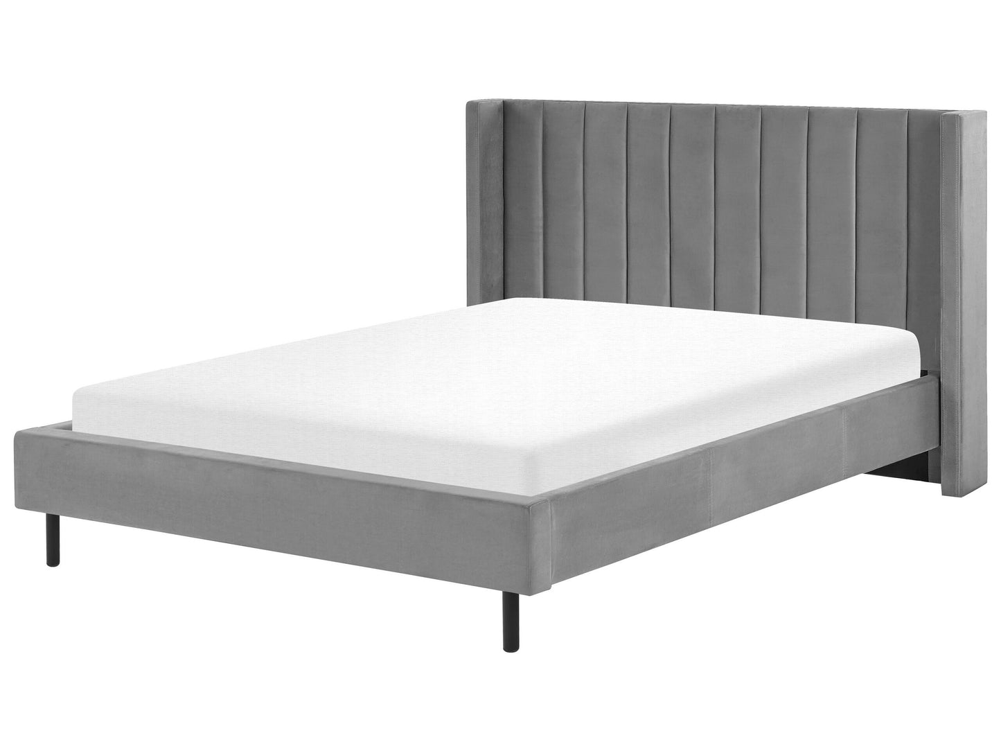 Bett mit Lattenrost Samtstoff VILLETTE 160 x 200 cm Grau