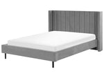Bett mit Lattenrost Samtstoff VILLETTE 160 x 200 cm Grau