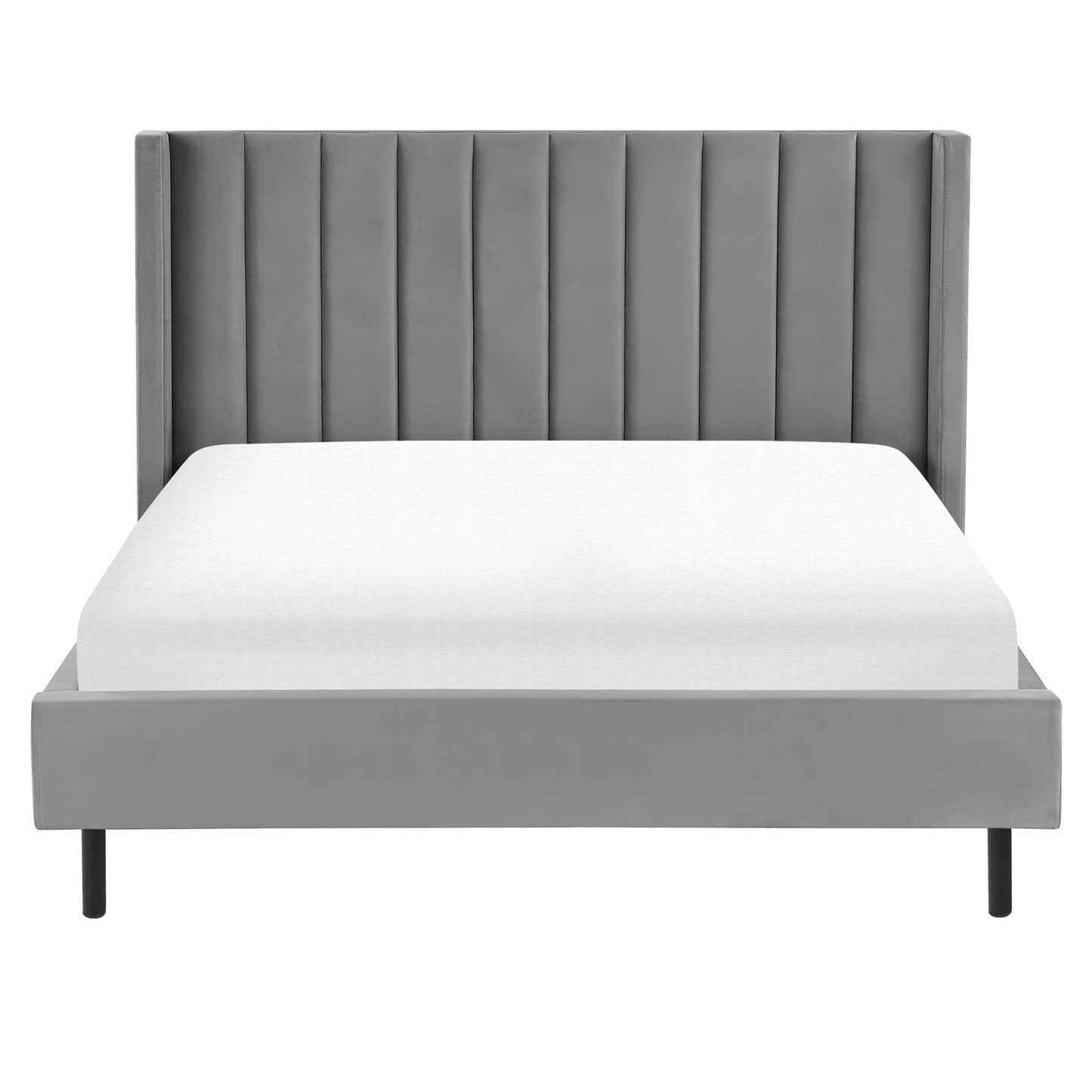 Bett mit Lattenrost Samtstoff VILLETTE 160 x 200 cm Grau