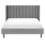 Bett mit Lattenrost Samtstoff VILLETTE 160 x 200 cm Grau