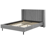 Bett mit Lattenrost Samtstoff VILLETTE 160 x 200 cm Grau