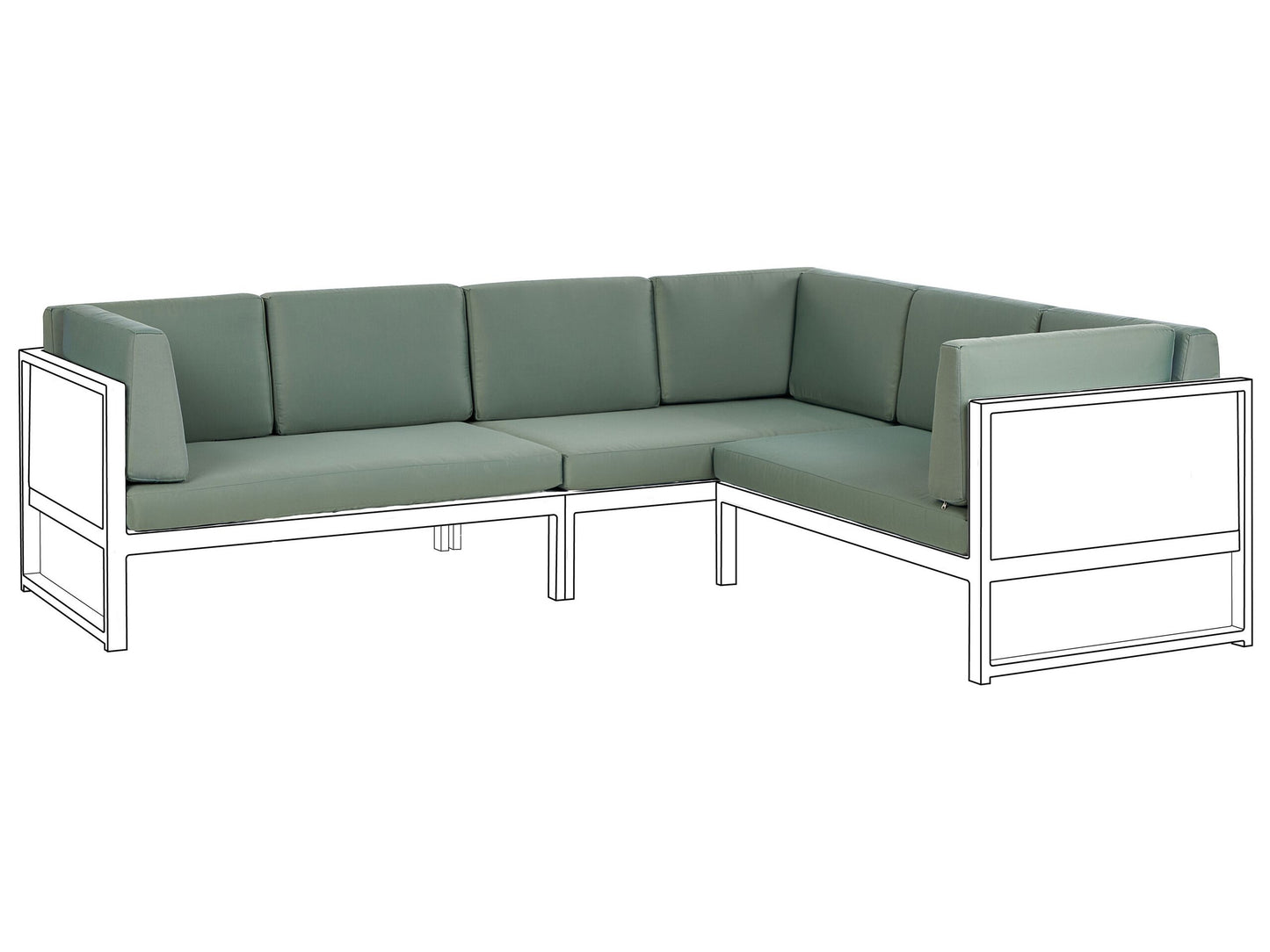 Outdoor Kissenbezug Set CASTELLA Grün