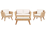 Lounge Set mit Tisch 4-Sitzer VITTORIA Polyrattan Cremeweiss