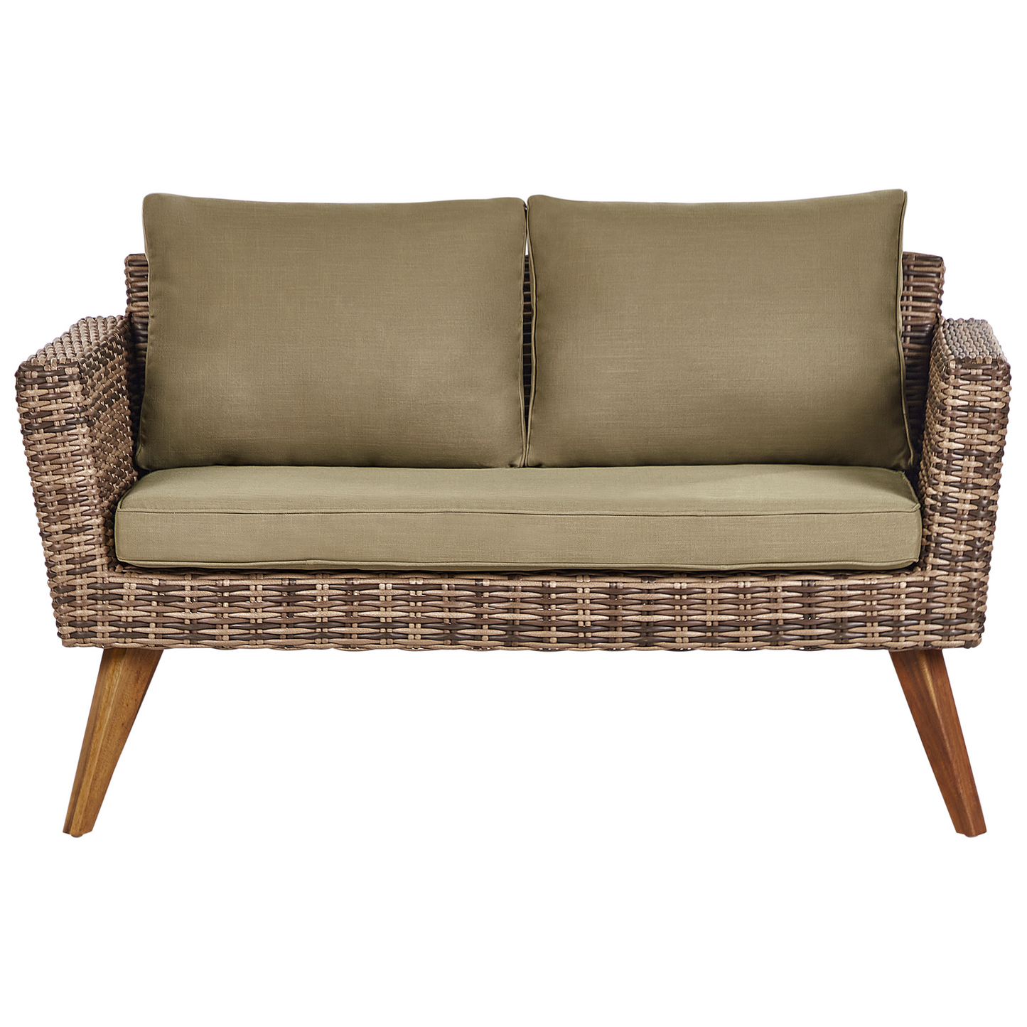 Lounge Set mit Tisch 4-Sitzer VITTORIA Polyrattan Olivgrün