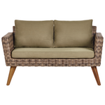 Lounge Set mit Tisch 4-Sitzer VITTORIA Polyrattan Olivgrün