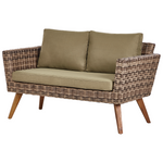 Lounge Set mit Tisch 4-Sitzer VITTORIA Polyrattan Olivgrün