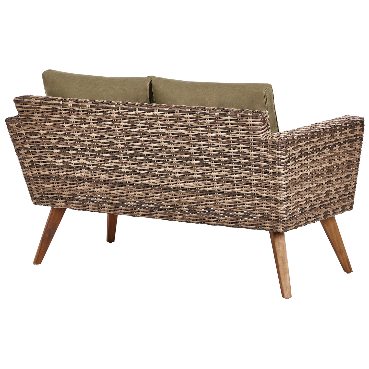 Lounge Set mit Tisch 4-Sitzer VITTORIA Polyrattan Olivgrün