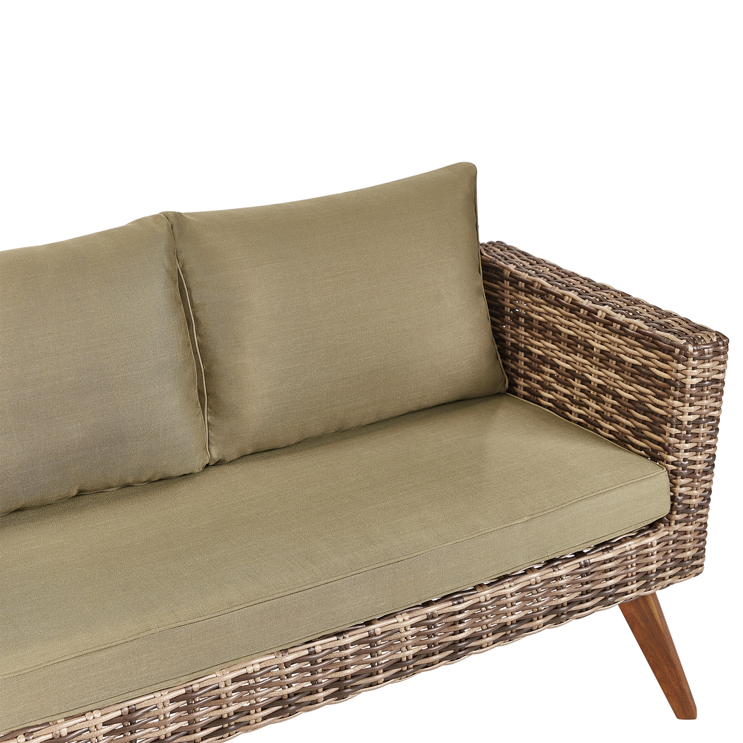 Lounge Set mit Tisch 4-Sitzer VITTORIA Polyrattan Olivgrün