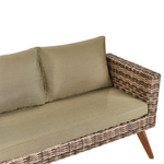 Lounge Set mit Tisch 4-Sitzer VITTORIA Polyrattan Olivgrün