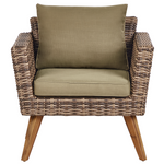 Lounge Set mit Tisch 4-Sitzer VITTORIA Polyrattan Olivgrün