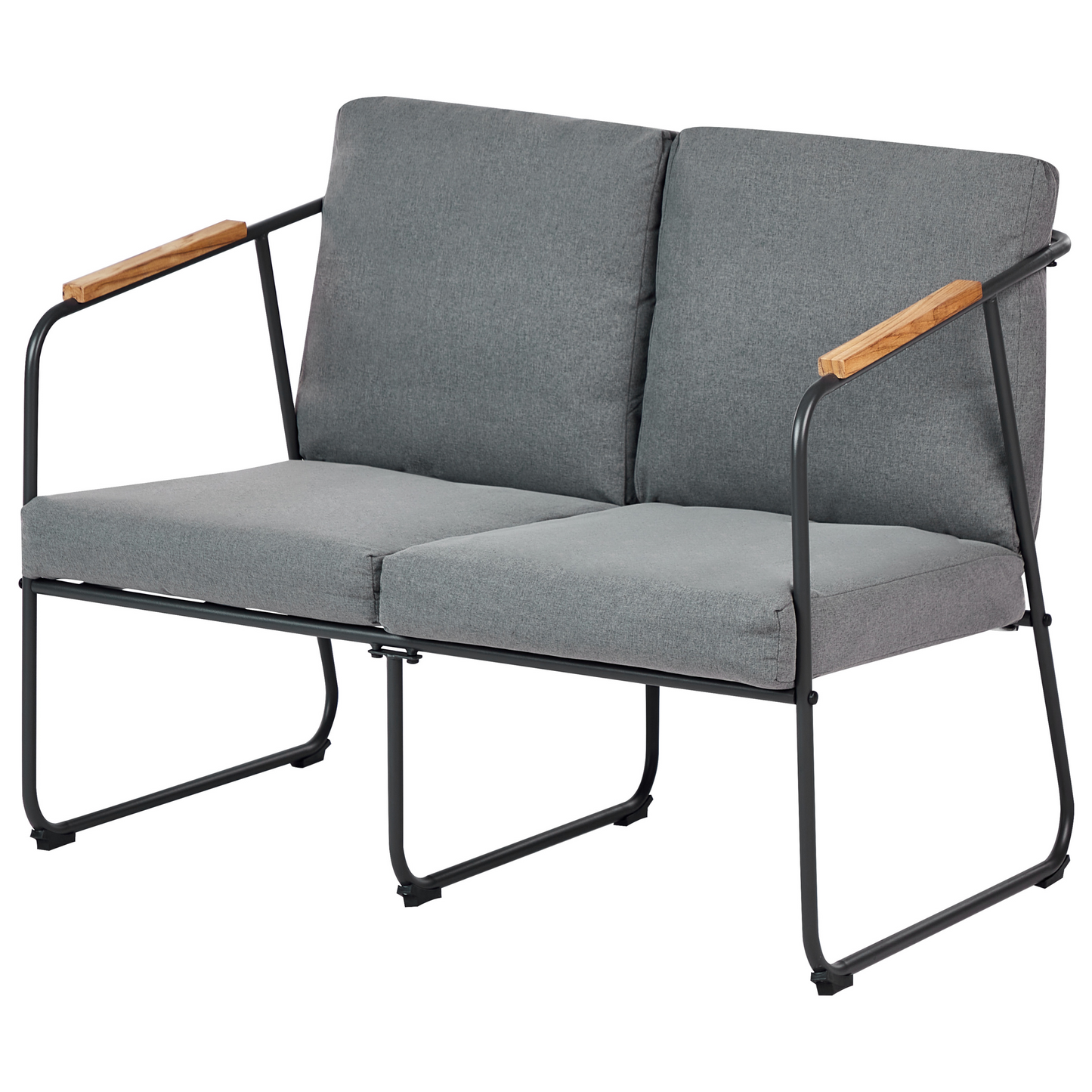 Lounge Set mit Tisch 4-Sitzer VEZZANA Metall Grau