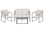 Lounge Set mit Tisch 4-Sitzer VEZZANA Metall Hellbeige