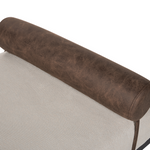 Chaiselongue Leinenoptik / Kunstleder beige / dunkelbraun MALMOS