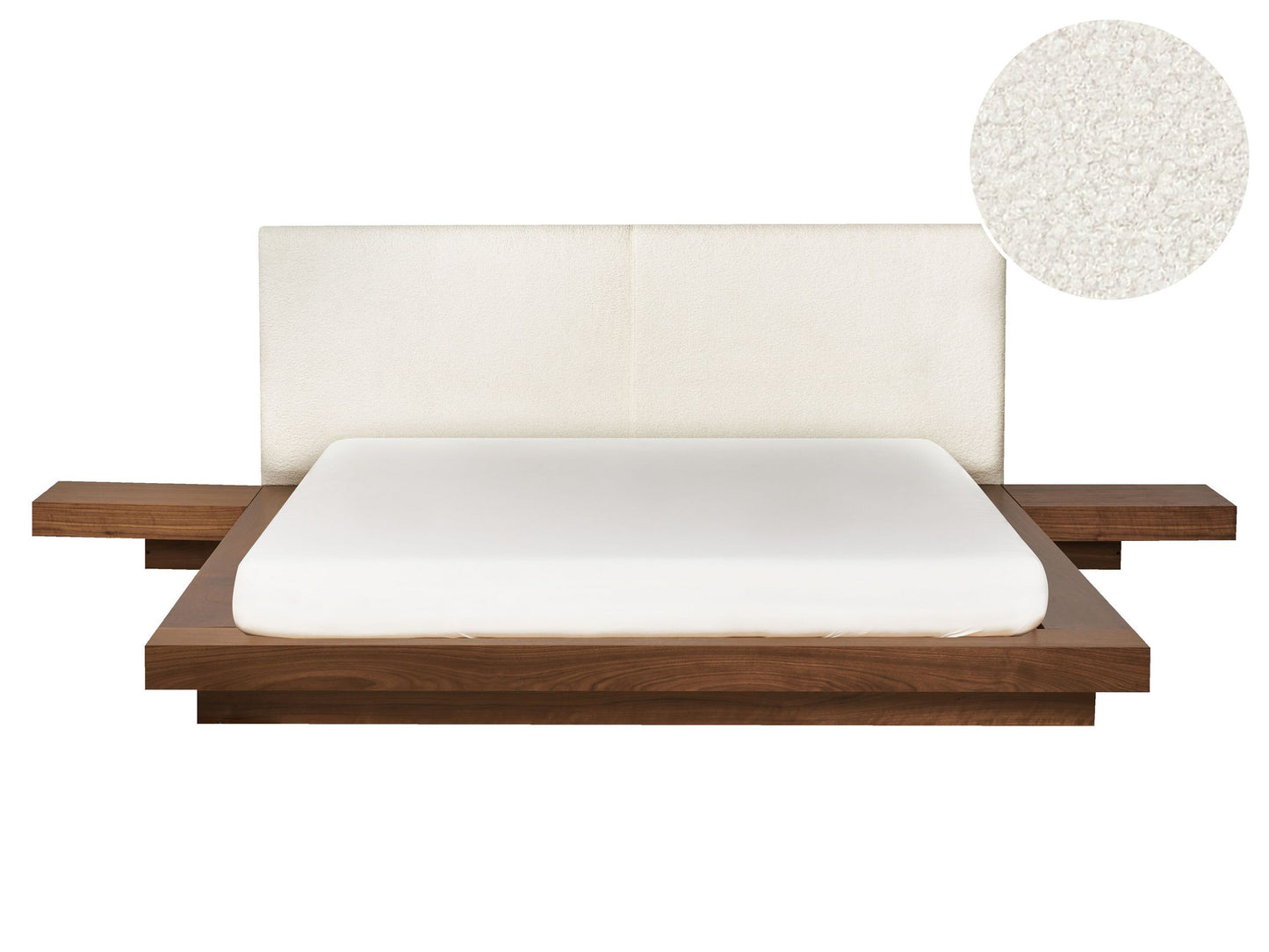 Wasserbett Bouclé ZEN 160 x 200 cm Braune Esche