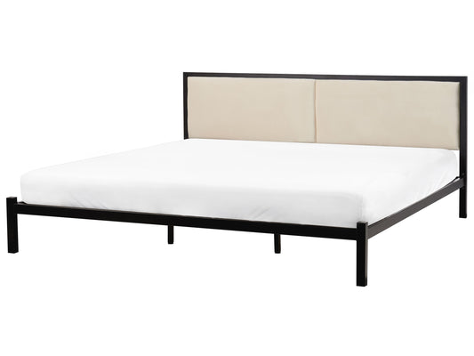 Bett mit Lattenrost Metall CLAMART 180 x 200 cm Hellbeige