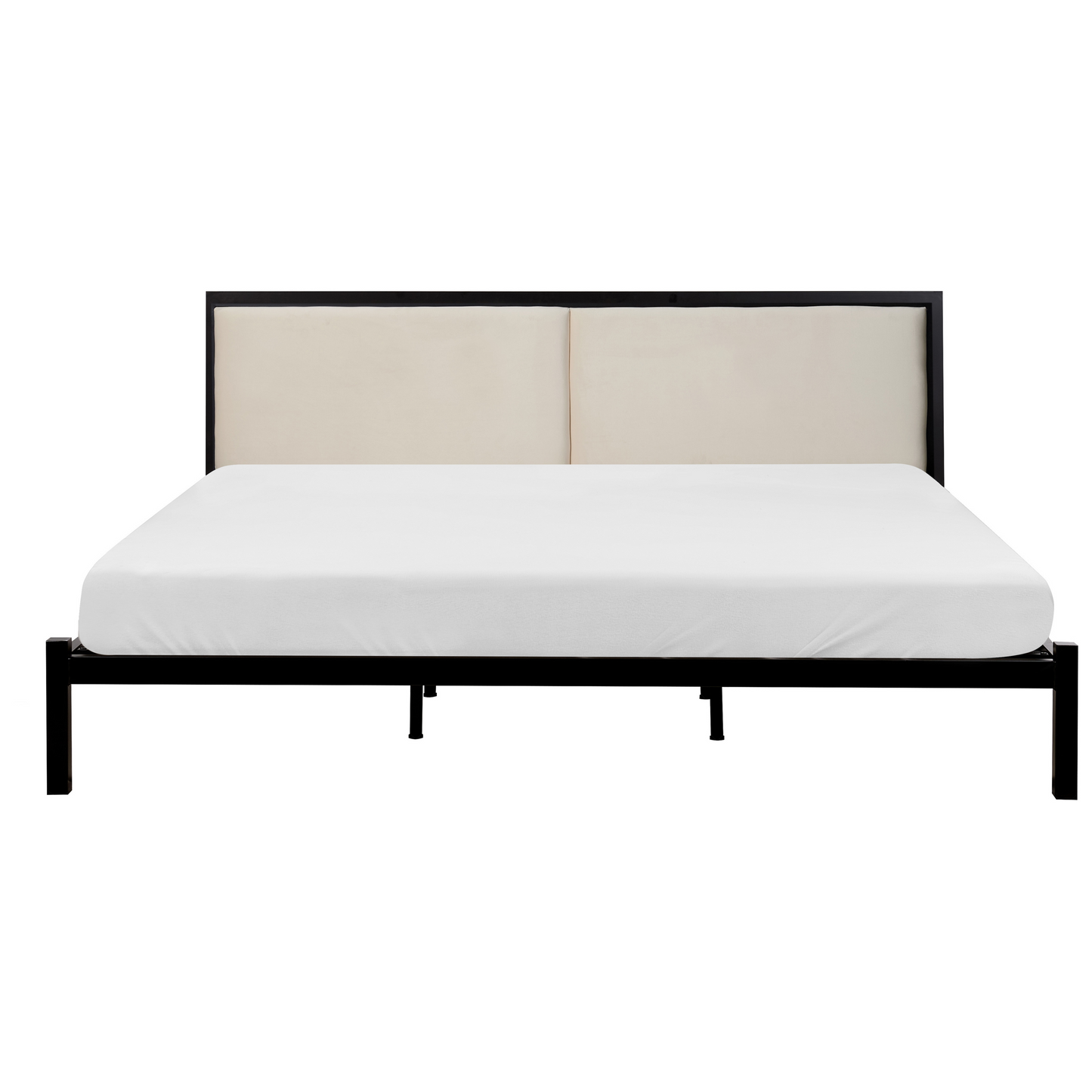 Bett mit Lattenrost Metall CLAMART 180 x 200 cm Hellbeige