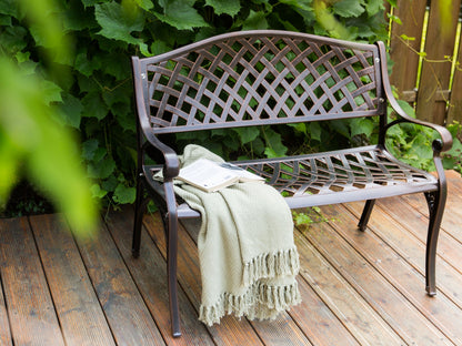 Gartenbank STAGGIA 104 cm Metall Braun