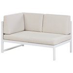 Garten Ecksofa mit Tisch 6-Sitzer CASTELLA linksseitig Metall Cremeweiss