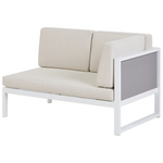 Garten Ecksofa mit Tisch 6-Sitzer CASTELLA linksseitig Metall Cremeweiss