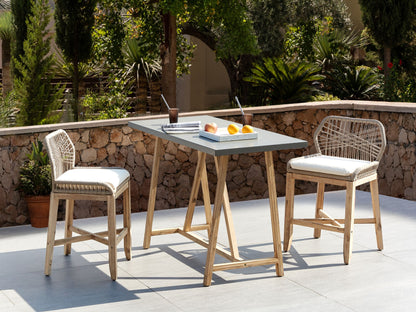 Bistro Set inkl. Kissen TALAMONE Akazienholz Grau