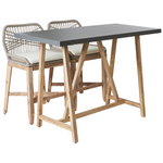 Bistro Set inkl. Kissen TALAMONE Akazienholz Grau