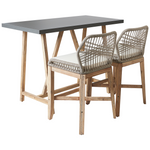Bistro Set inkl. Kissen TALAMONE Akazienholz Grau
