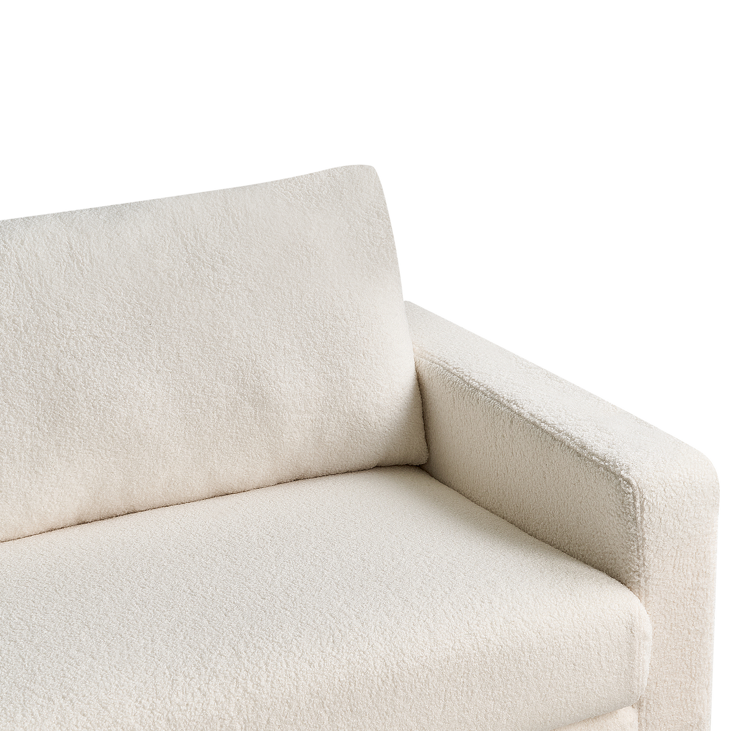 3-Sitzer Sofa Bouclé weiss / hellbraun SIGGARD