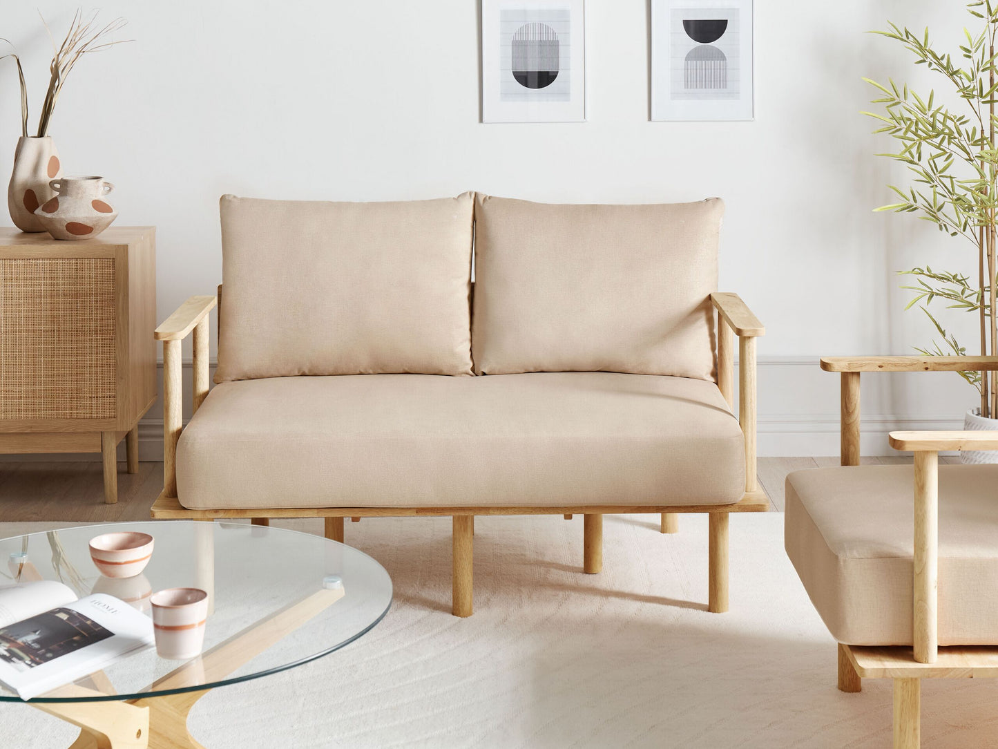 2-Sitzer Sofa Stoff beige ASKER