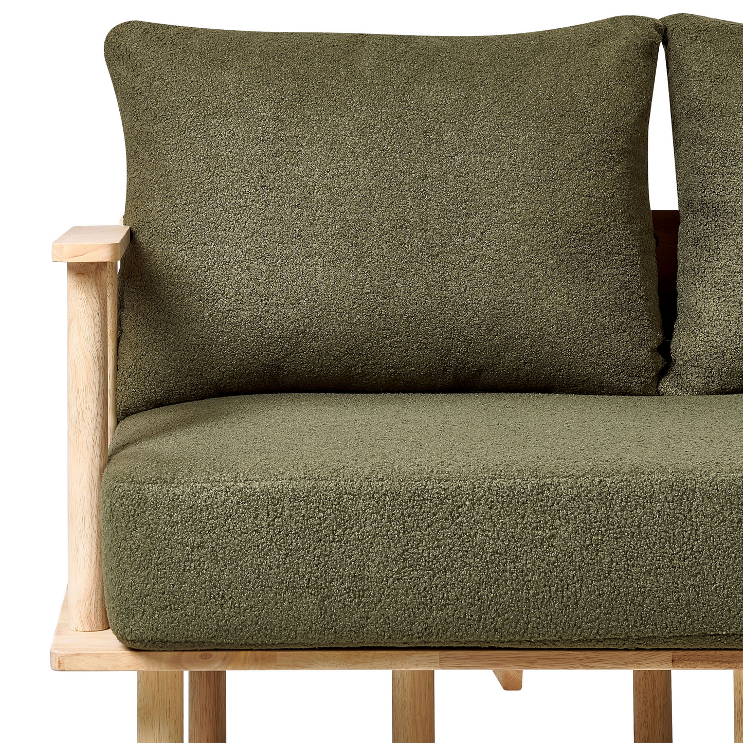 2-Sitzer Sofa Bouclé Stoff Dunkelgrün ASKER