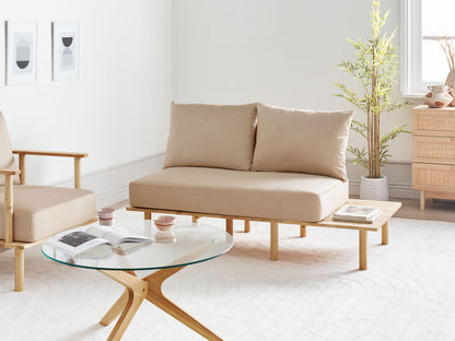 2-Sitzer Sofa Stoff mit Ablage Beige SALO
