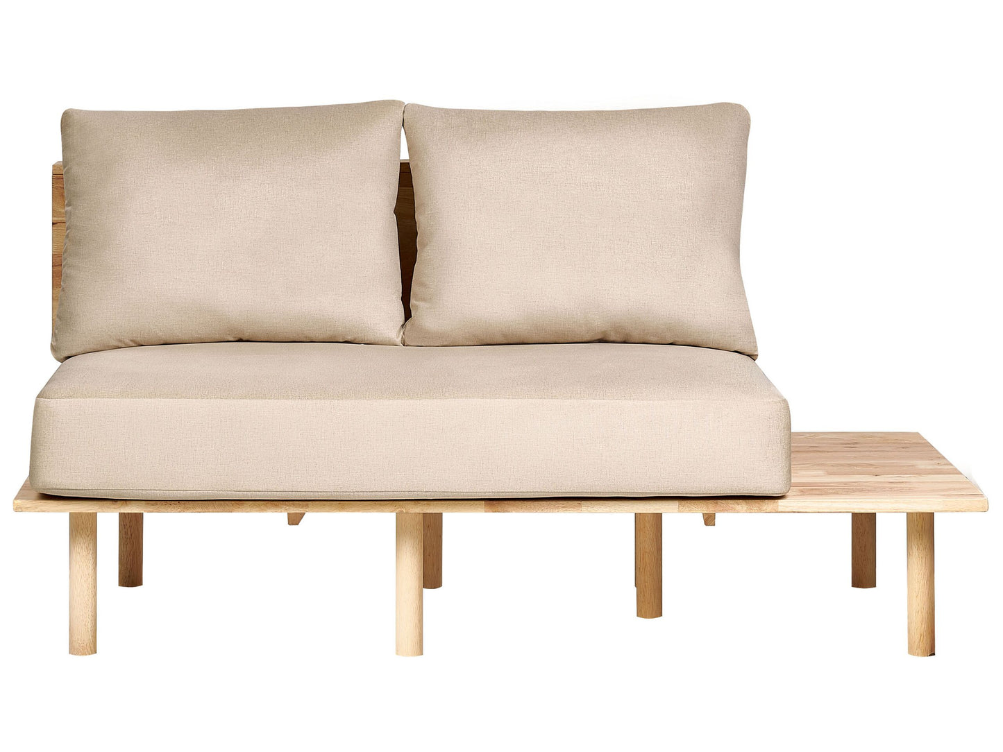 2-Sitzer Sofa Stoff mit Ablage Beige SALO