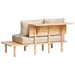 2-Sitzer Sofa Stoff mit Ablage Beige SALO