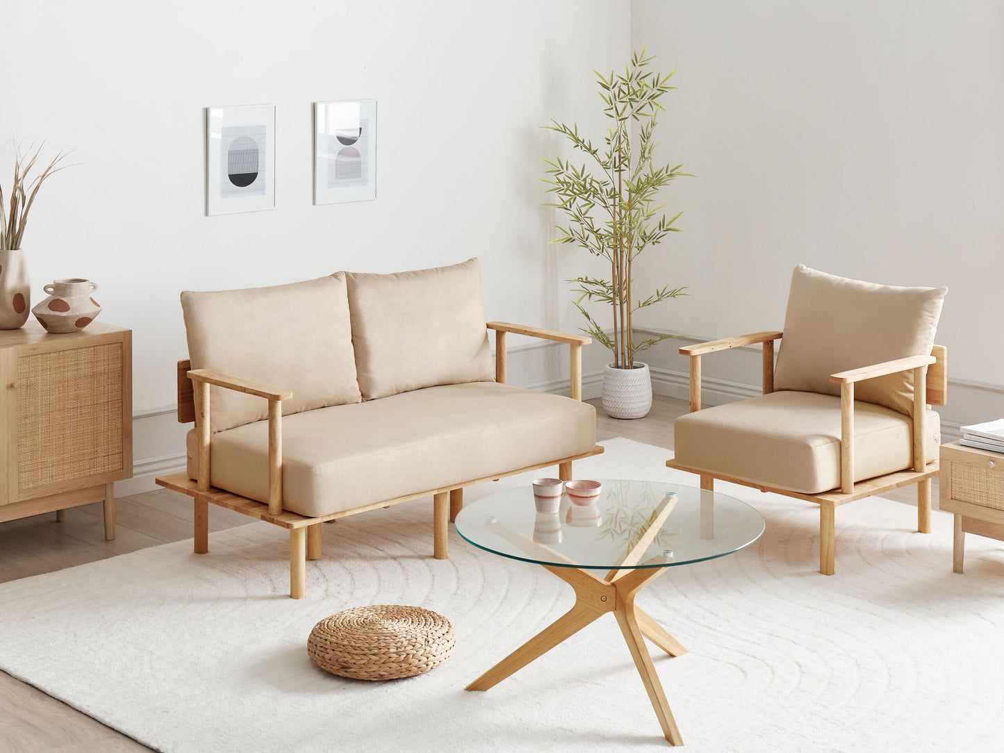 3-Sitzer Sofa Stoff beige ASKER