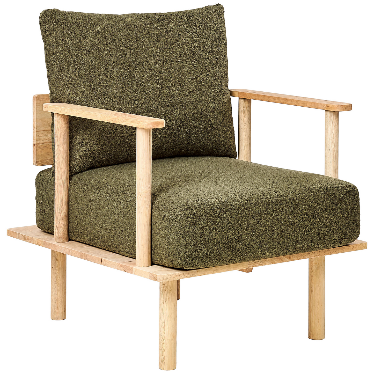 3-Sitzer Sofa Bouclé Stoff Dunkelgrün ASKER
