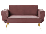 2-Sitzer Schlafsofa Samtstoff rosa SAARELA
