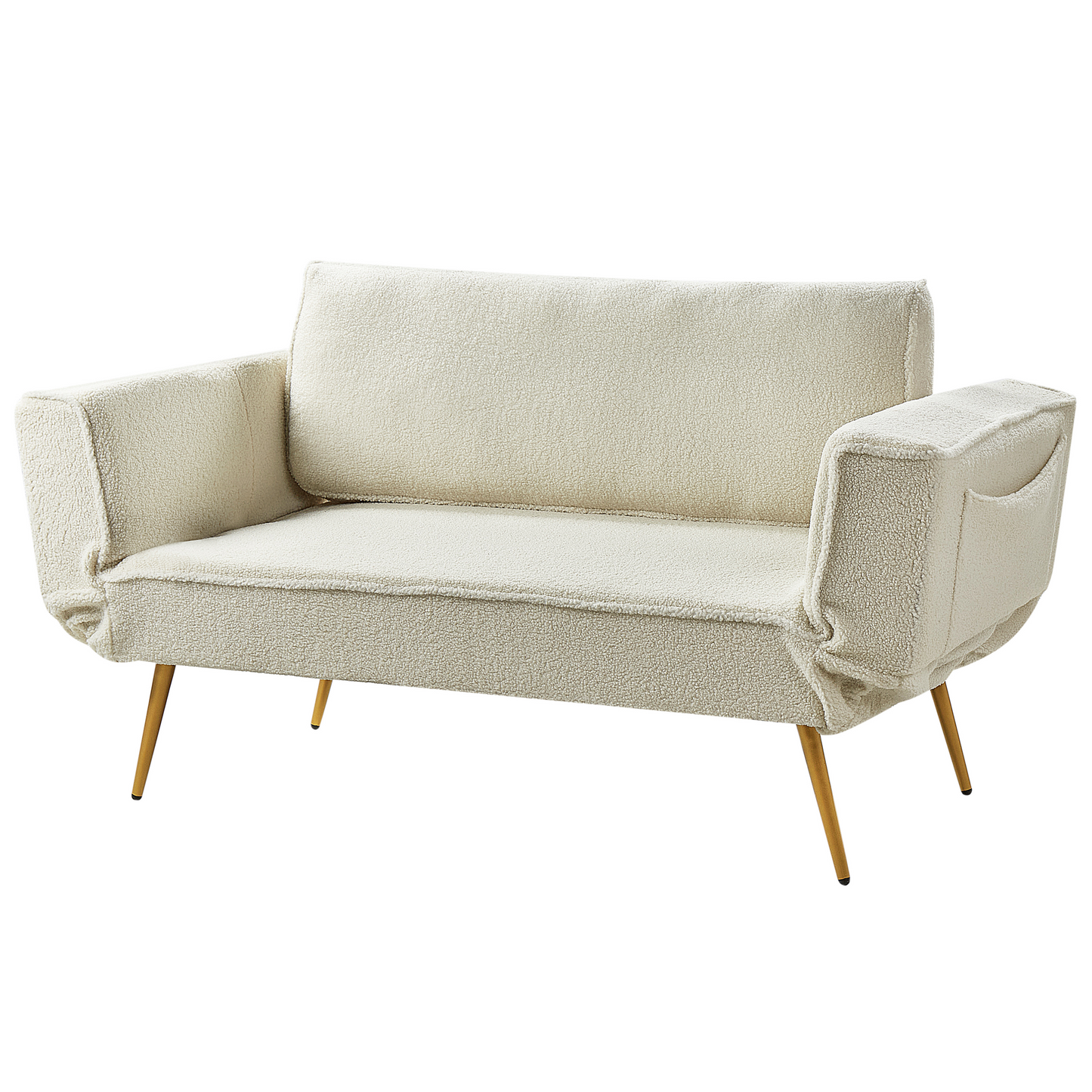 2-Sitzer Schlafsofa Bouclé cremeweiss SAARELA