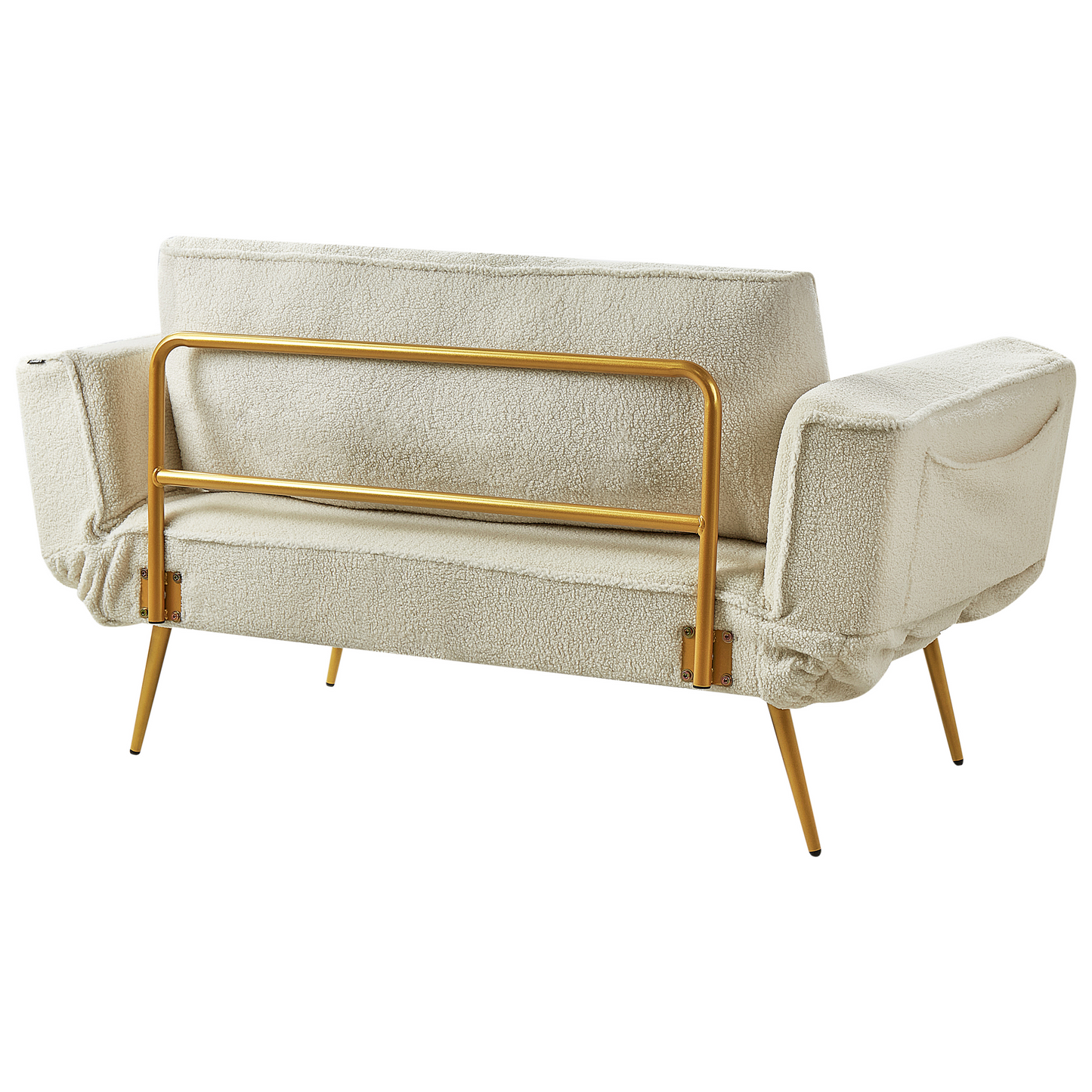 2-Sitzer Schlafsofa Bouclé cremeweiss SAARELA