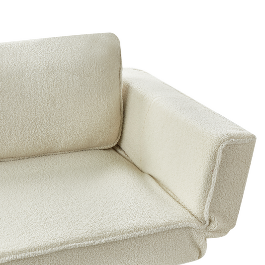 2-Sitzer Schlafsofa Bouclé cremeweiss SAARELA