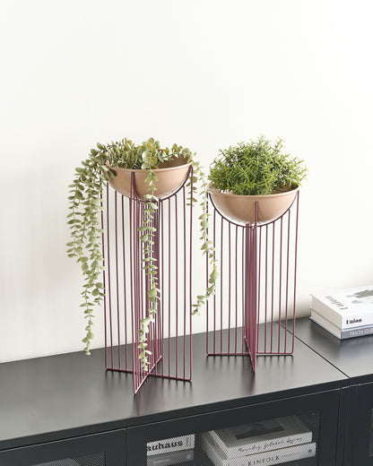 Blumentopf mit Beinen 2er Set FICARIA Metall 22 cm Rosa