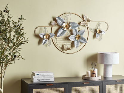 Wandobjekt Blume TANTALUM Metall 59 cm Gold