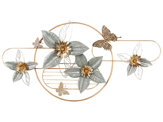 Wandobjekt Blume TANTALUM Metall 59 cm Gold
