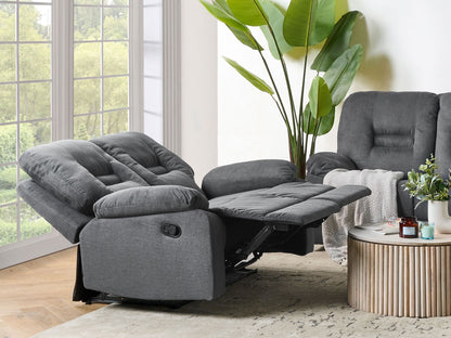 2-Sitzer Sofa dunkelgrau manuell verstellbar BERGEN II