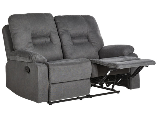 2-Sitzer Sofa dunkelgrau manuell verstellbar BERGEN II